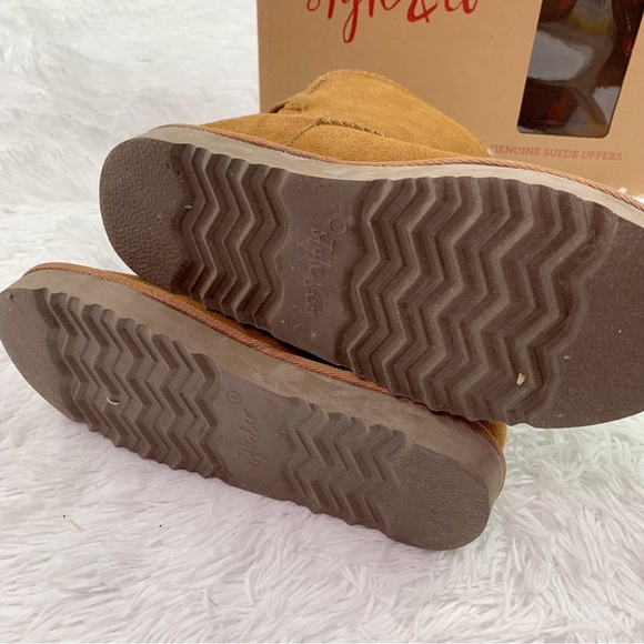 Style & ConTeenyy Winter suede Booties in chestnut suede upper faux fur lining - Picture 5 of 8